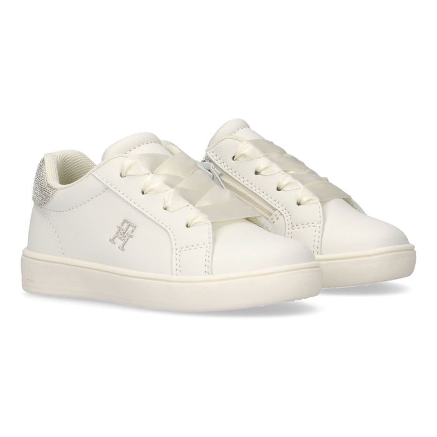 Sneakers platform con monogramma TH dorato da bambina Tommy Hilfiger | T1A9337281439X024